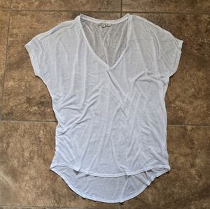 White Burnout Express Vneck Short Sleeve